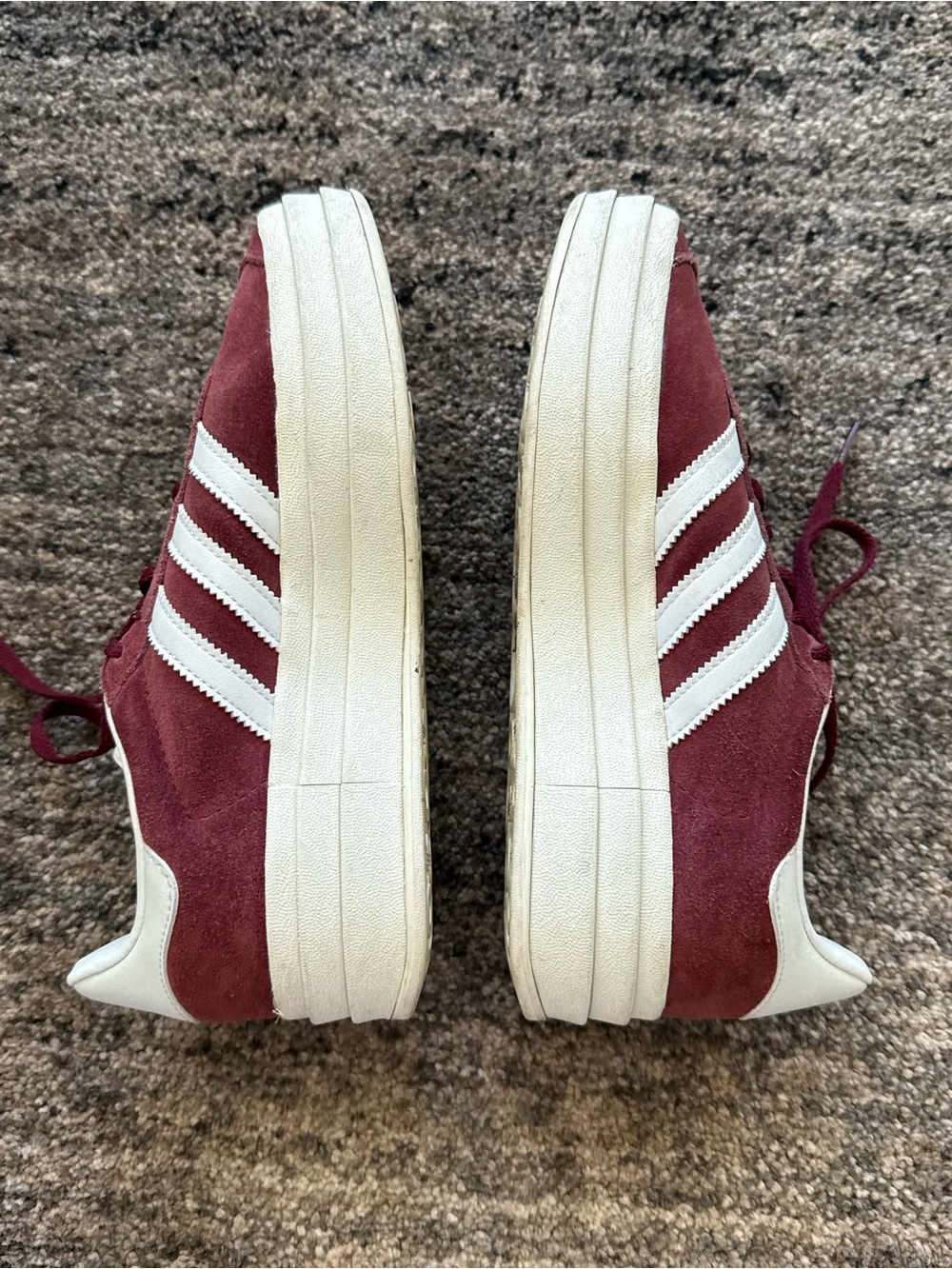 adidas Originals Gazelle Bold trainers in shadow red and cloud white - Picture 10 of 12
